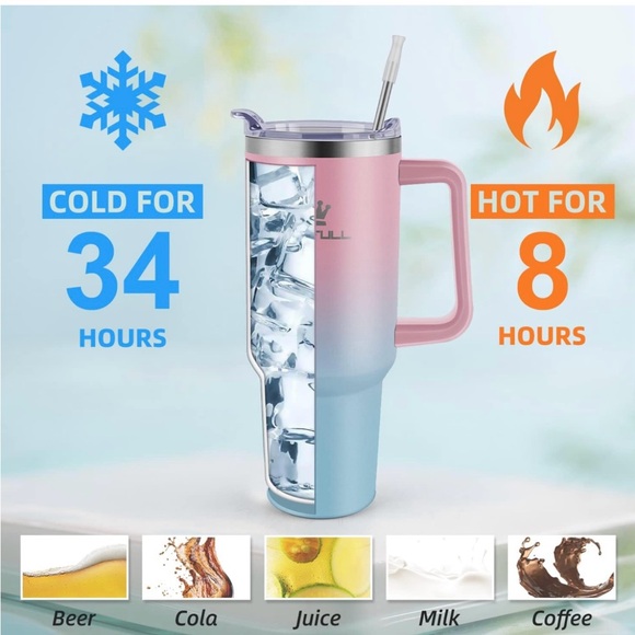 Soufull Tumbler pink and blue 40oz - Picture 3 of 6